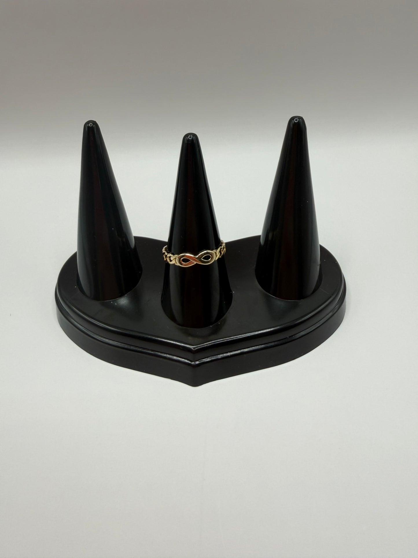 "Infinity ring chain style in 14k gold"